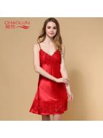 ชุดนอนผ้าไหม ชุดนอนคุณหนู สุดหรู ผ้าไหมสายเดี่ยว สีแดงสด แต่งกระดุมผ้า และงานลูกไม้ปัก แต่งผ้าชีฟองช่วงอก และชาย เนื้อผ้าสวยหรู งานเย็บเกรดพรีเมี่ยมคะ