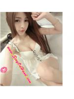 ชุดนอน คุณหนู ชุดนอนสายเดี่ยว สีขาว แต่งระบายสาย ไสตล์เซ็กซี่ ใสๆ แบบกระโปรงแต่งทบด้านหน้า เนื้อผ้าบางเบาสีขาว ยืดหยุ่นได้ เนื้อผ้าบางเบา สวยใส มากๆเลยคะ