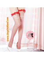 ** พร้อมส่ง ** ถุงน่อง ตาข่าย เซ็กซี่ สีแดง แต่งระบายขอบ จีบย่น ด้วยผ้าชีฟองแดงเพิ่มลูกเล่น ดูเซ็กซี่และเย้ายวน มากๆคะ