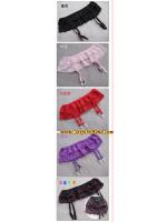 สายรัดถุงน่อง ระบายลูกไม้สีดำ แต่งระบายสองชั้น เนื้อผ้า เป็นลูกไม้เกรดเอ นุ่ม ใส่สบาย ยืดหยุ่นได้มากคะ