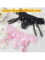 สายรัดถุงน่อง เซ็กซี่ เนื้อผ้า ลูกไม้ สีดำ แต่งริบบิ้น ดำ สีจุด แบบเซ็กซี่ เข้าได้กับทุกชุดเลยคะ