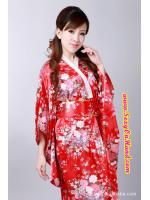 ชุดคลุม กิโมโน ยาว แบบญี่ปุ่น แท้ๆ เนื้่อผ้าไหม ซาติน ชุดแดง ลายซากุระ เล็กๆ สีชมพู ขาว งานเย็บอย่างดี ตัวโบว์สำเร็จด้านหลังมีแผ่นหนุนรองโบว์ แบบกิโมโนญี่ปุ่นแท้ๆ เลยคะ งานประณีต ทุกจุด สินค้าเกรด พรีเมี่ยม AAA