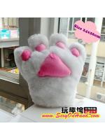 ถุงมือ แมวเหมียว สีขาว ถุงมือคอสเพลย์ ถุงมือแมว ใส่ได้ทั้งเด็กและผู้ใหญ่ Size 22x26cm
