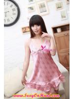 ชุดนอน ผ้าไหมแท้ สีชมพู แต่งขอบชุดและริบบิ้น สีเดียวกับตัวชุด แบบชุดสไตล์เจ้าหญิง เนื้อผ้าไหมเกรด AAA งานเนี๊ยบ แบบไฮโซ มากๆคะ