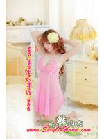 ชุดนอนเซ็กซี่ สีชมพู ผ้าซีทรู เนื้อผ้าบางเบา แต่งขอบและสายเสื้อด้วยผ้าซีทรูจับจีบย่น สีชมพูอ่อนช่วงอก ชายแหวกด้านหลังแหวก เพิ่มความเซ็กซี่ ยั่วยวนสุดๆคะ +จีสตริง เข้าชุด