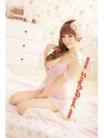 ชุดนอน เซ็กซี่ ชุดนอน ซีทรู สายเดี่ยว สีชมพู เนื้อผ้าบางเบา แบบผ่าหน้า แต่งขอบลูกไม้ช่วงอก และชายกระโปรง แบบชุด เรียบเก๋ แต่เย้ายวนมากคะ ＋ G string เข้าชุด