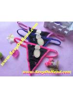 กางเกงในจีสตริง แต่งลูกไม้ปัก แต่งขลิบ ม่วง/ ชมพู/ น้ำเงิน ไซส์ M