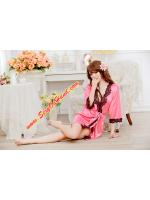 เสื้อคลุม เซ็กซี่ ชุดคลุม อาบน้ำ ชุดคลุม กิโมโน ผ้าไหมเทียม สีชมพูดอกกุหลาบ Rosy Pink สีออกใหม่ สวยหวาน น่ากิน เนื้อผ้านิ่ม ลื่น ใส่สบายมาก พร้อมสายผูก + กางเกงใน G-string เข้าชุด