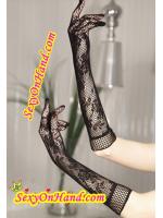 ถุงมือ ลูกไม้ ขอบตาข่ายสีดำ สำหรับแต่งเข้าชุดแฟนซี ชุดคอสเพลย์ ชุดเซ็กซี่ เนื้อเส้นใหญ่ยืดหยุ่นได้สูงมากๆคะ