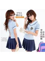 ชุดคอสเพลย์ ชุดนักเรียน ญี่ปุ่น สีขาว ฟ้ากรมท่า สวยเซ็กซี่