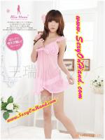 ชุดนอนเซ็กซี่ ชมพู ผ้าซีทรู เนื้อผ้าบางเบา แต่งจีบย่น ช่วงอก สายเสื้อ ชายกระโปรง แบบหวาน และเซ็กซี่ น่ากินมากๆคะ แนวคุณหนู ใสๆ เลยจร้า + จีสตริง ซีทรูเข้าชุดคะ