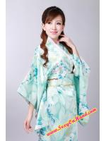 ชุดคลุม กิโมโน ยาว แบบญี่ปุ่น แท้ๆ เนื้่อผ้าไหม ซาติน ชุดสีฟ้า ลายดอก ฟ้าเหลือง งานเย็บอย่างดี ตัวโบว์สำเร็จด้านหลังมีแผ่นหนุนรองโบว์ แบบกิโมโนญี่ปุ่นแท้ๆ เลยคะ งานประณีต ทุกจุด สินค้าเกรด พรีเมี่ยม AAA