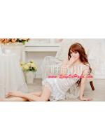 ชุดเซ็กซี่ ชุดกระโปรง เปลือยหลัง แบบผูกคอ ผ้าซาติน สีขาวแต่งลูกไม้ ช่วงอก เล่นระบายชั้นๆ ลูกไม้สลับผ้าซาตินช่วงกระโปรง สวยหวาน แบบเจ้าหญิงด้านหน้า แต่ซ่อนความเปรี้ยวจี๊ดส์ เข็ดฟัน ด้วยแบบเปลือยหลัง +G string เข้าชุดคะ