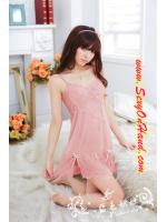 ชุดนอนเซ็กซี่ ชุดนอน ซีทรู ชุดนอน สายเดี่ยว สีพีช ออกเนื้อ ผ้านุ่ม ทิ้งตัว มีน้ำหนัก แต่งแถบลูกไม้ช่วงอกถึงกลางลำตัวด้านหน้า แหวกชายสองข้างแต่งริบบิ้น สีนูทเนื้อสวยๆ ใส่แล้วลุคคุณหนูมากมายเลยคะ +G string เข้าชุดคะ