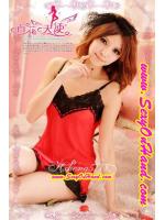 ชุดนอน เซ็กซี่ สายเดี่ยว เนื้อผ้าซีทรูเล็กน้อย ไม่มาก สีแดงสด (สีสวยมาก) แต่งขอบลูกไม้สีดำตรงขอบอก และชายกระโปรง ผ้าทิ้งตัว สีสวยมาก ใส่แล้วเซ็กซี่ ยั่วยวนมากๆคะ พร้อมจีสตริง เข้าชุด