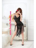 ชุดเซ็กซี่ ชุดยั่วน้ำลาย นักเต้นระบำสาว สาวแดนเซอร์ ตัวชุดปักเลื่อมสีดำ แต่งเว้าเอว และประดับสายพู่ที่ชายกระโปรง แบบสวย เซ็กซี่มาก เนื้่อผ้านุ่มลื่น ใส่สบาย ยืดหยุ่นได้เยอะมากเลยคะ+G string เข้าชุดคะ