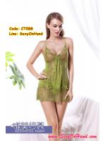 ชุดนอนเซ็กซี่ ชุดนอน ซีทรู แต่งลูกไม้ ชุดสายเดี่ยว ลูกไม้ซีทูสีเขียวอ่อน แต่งลูกไม้ด้านหน้า และชายกระโปรง ด้านหลังแต่งริบบิ้น ร้อยสลับแบบเก๋ๆ เพื่อเพิ่มความยืดหยุ่นตามสัดส่วนคะ สีหรูๆ คุณหนู จร้า+ G-string