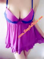 ชุดนอน สายเดี่ยวแต่งลูกไม้ สีม่วง งานเกรดพรีเมี่ยม ติดตะขอด้านหลัง Size XL (C85/D70/D75/D80 )