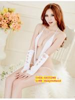 ชุดเซ็กซี่ ชุดยั่วน้ำลาย ชุดวันพีซ สีขาว เนื้อผ้ายืดซัพพอร์ทอย่างดี แบบปิด 3จุด เซ็กซี่เร้าใจ โชว์สัดส่วนเว้าโค้งได้สุดๆ สายคล้องคอปรับระดับได้ ท่อนล่างเป็นแบบผูก ยืดหยุ่นได้ตามสัดส่วนคะ (ในเซ็ทไม่รวมถุงมือนะคะ )