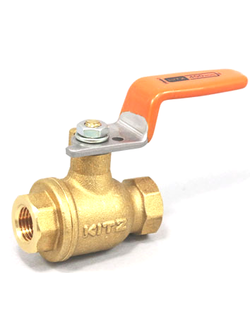 บอลวาล์วทองเหลือง ยี่ห้อ KITZ รุ่น T ด้ามส้ม 400PSI ขนาด 1/4"