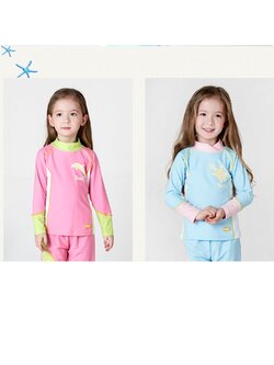 Banz ชุดว่ายน้ำเด็กหญิง ชุดว่ายน้ำเด็กชาย แขนยาวขายาว กันยูวี ลายโลมาและเต่า