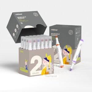 Mideer มิเดียร์ WASHABLE MARKER 24 colors ปากกาเมจิกลบได้ 12 สี 24 สี