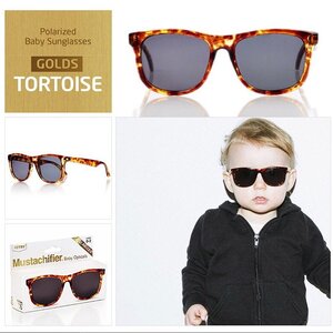 Mustachifier รุ่น Wayfayer Golds แว่นตากันแดดสำหรับเด็ก อายุ 3-6 ขวบ จาก USA