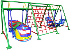 ชุดรวมรถไฟโยก-ชิงช้าโยกนั่งคู่พร้อมปีนป่ายเด็กรวม 3 ชุด TSR-51C