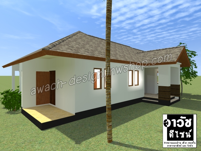 B113 แบบบ้านชั้นเดียว 3 ห้องนอน