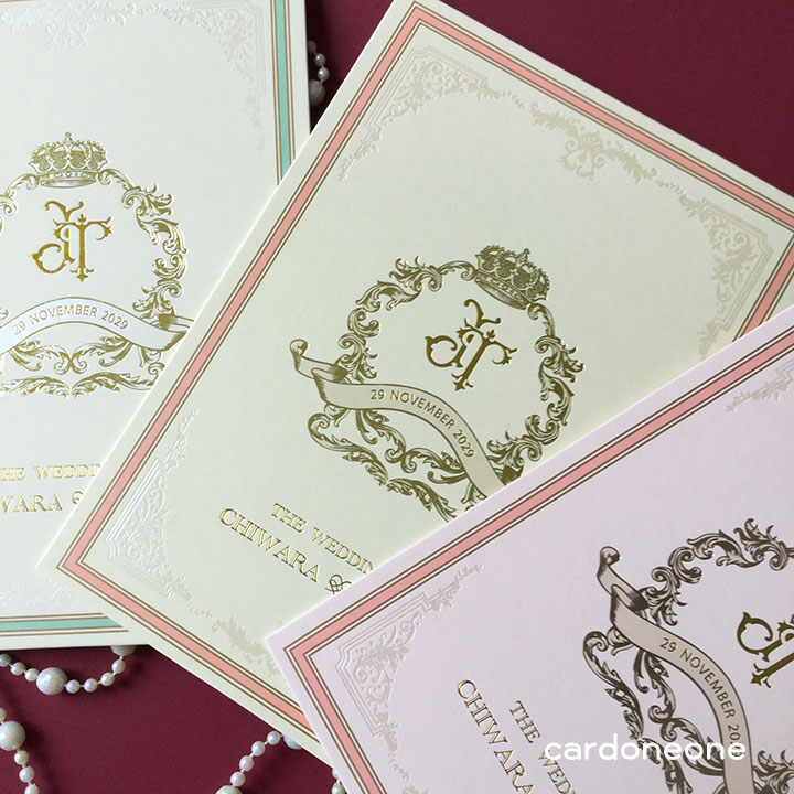 การ์ดแต่งงานพรีเมี่ยม วินเทจ แบบแข็ง