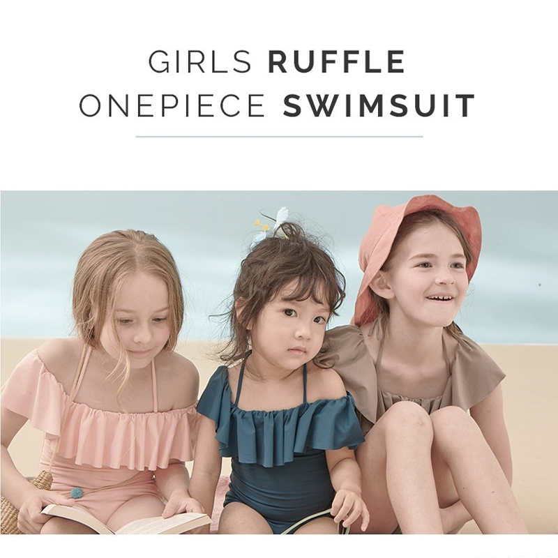kidsumplay ruffle swimsuit ชุดว่ายน้ำเด็กหญิงป้องกัน UV แบบระบาย