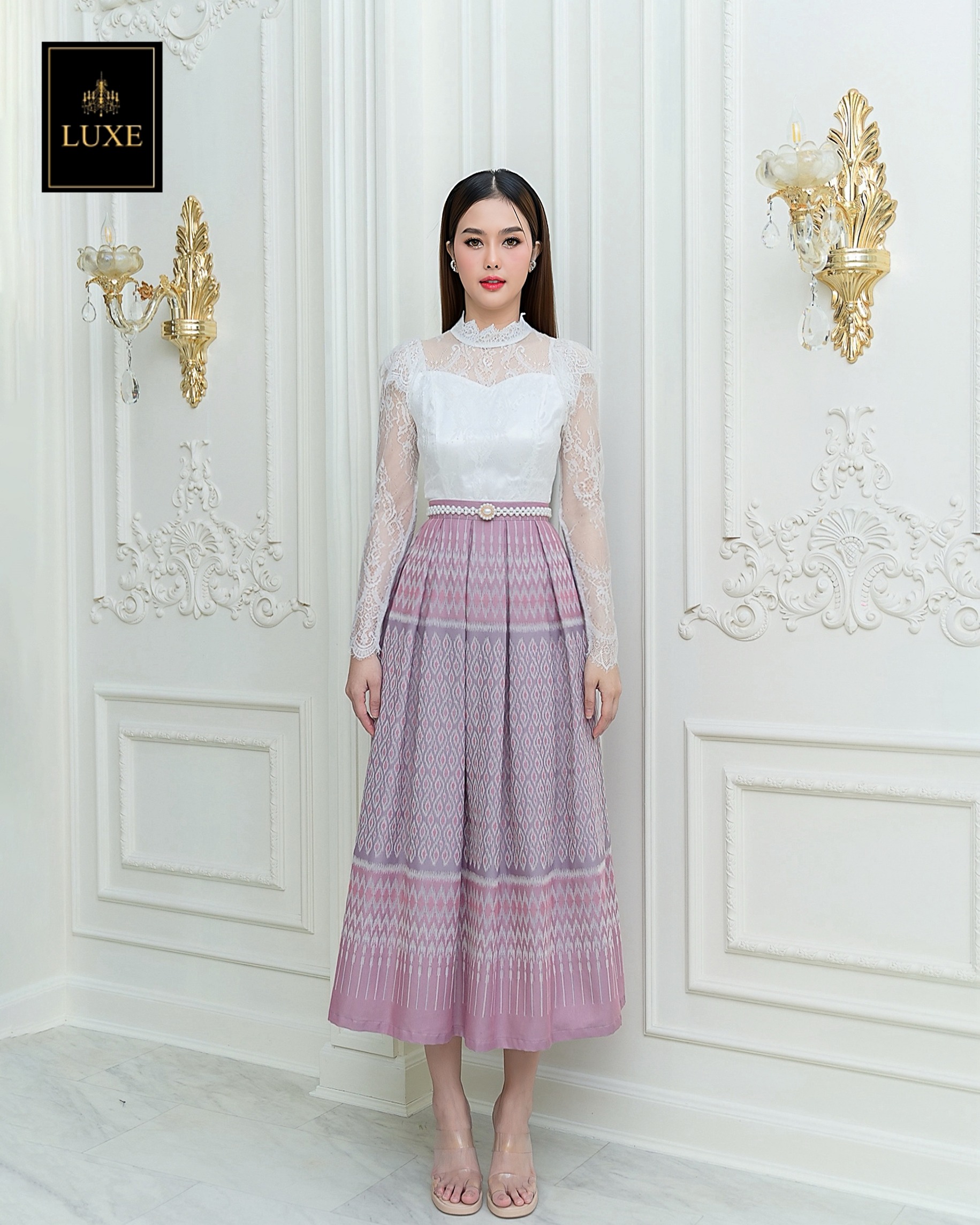 กระโปรงแฟชั่น กระโปรงจีบทวิสต์รอบตัว คัตติ้งเนี้ยบ มีตะขอและซิปซ่อน พร้อมซับในอย่างดี