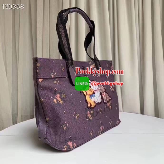 Coach DISNEY X COACH TOTE WITH ROSE BOUQUET PRINT AND THUMPER (COACH 91116) SV/MIDNIGHT MULTI