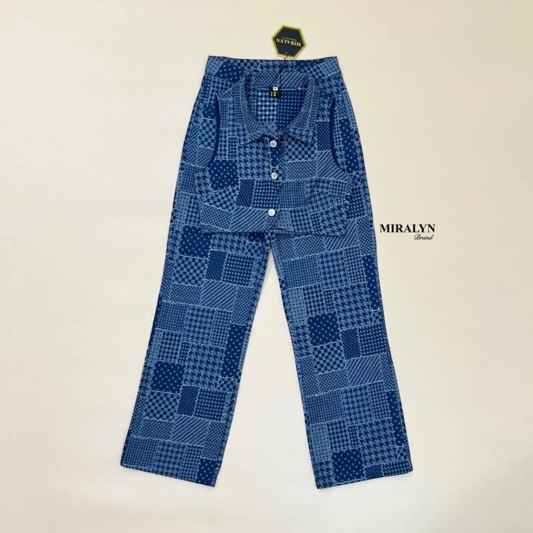 ชุดเซทแฟชั่น Set jeans 2 ชิ้น ยีนส์แต่งลายในตัวสวยเก๋มาก ยีนส์เนื้อนิ่มไม่หนักมากใส่สบาย สีอ่อน/เข้ม