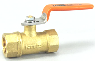บอลวาล์วทองเหลือง ยี่ห้อ KITZ รุ่น T ด้ามส้ม 400PSI ขนาดเกลียว 1/2"