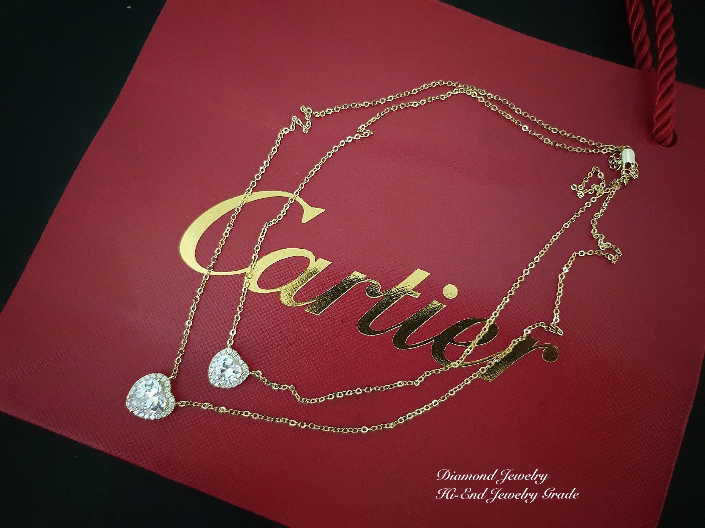 New Arrival !!!!!!! Cartier Love Diamond Necklace สร้อยคอเพชร CZ แท้ ดีไซส์หัวใจคู่น่าร๊าาาากกกก ที่สุดค่ะ ใส่ออกมาน่ารักมากๆๆๆๆๆพูดเลย งานหัวใจล้อมเพชร รุ่นนี้เพชรคัดเกรด 8AAA เหลี่ยมเยอะ อย่างดี เพชรเกรดดีที่สุด เพชรเล่นไฟแสบตาเลยค่ะ งานสั่งผลิตอย่างดี