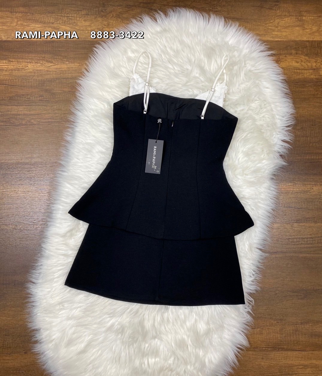 ชุดเซทแฟชั่น เสื้อสวยเก๋ แต่งดอกไม้3Dสีขาว สายสามารถปรับระดับได้