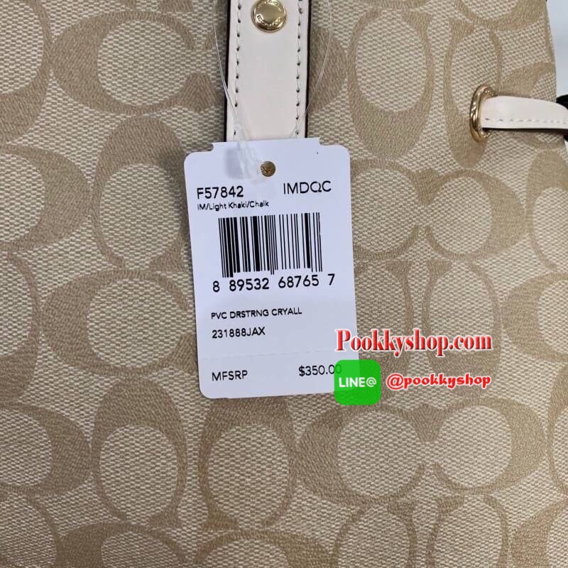 COACH กระเป๋า DRAWSTRING CARRYALL IN SIGNATURE COATED CANVAS F57842