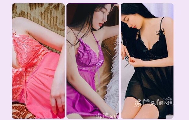 ชุดนอนเซ็กซี่ ชุดนอนซีทรู แต่งลูกไม้ ช่วงอก ชายเล่นระดับ เนื้อผ้าเกรดพรีเมี่ยม ทิ้งตัว สวยหรู มากคะ +G-string เข้าชุดคะ อก 32-40" เอว 22-30" สะโพก 33-40" ความยาวชุด 30"