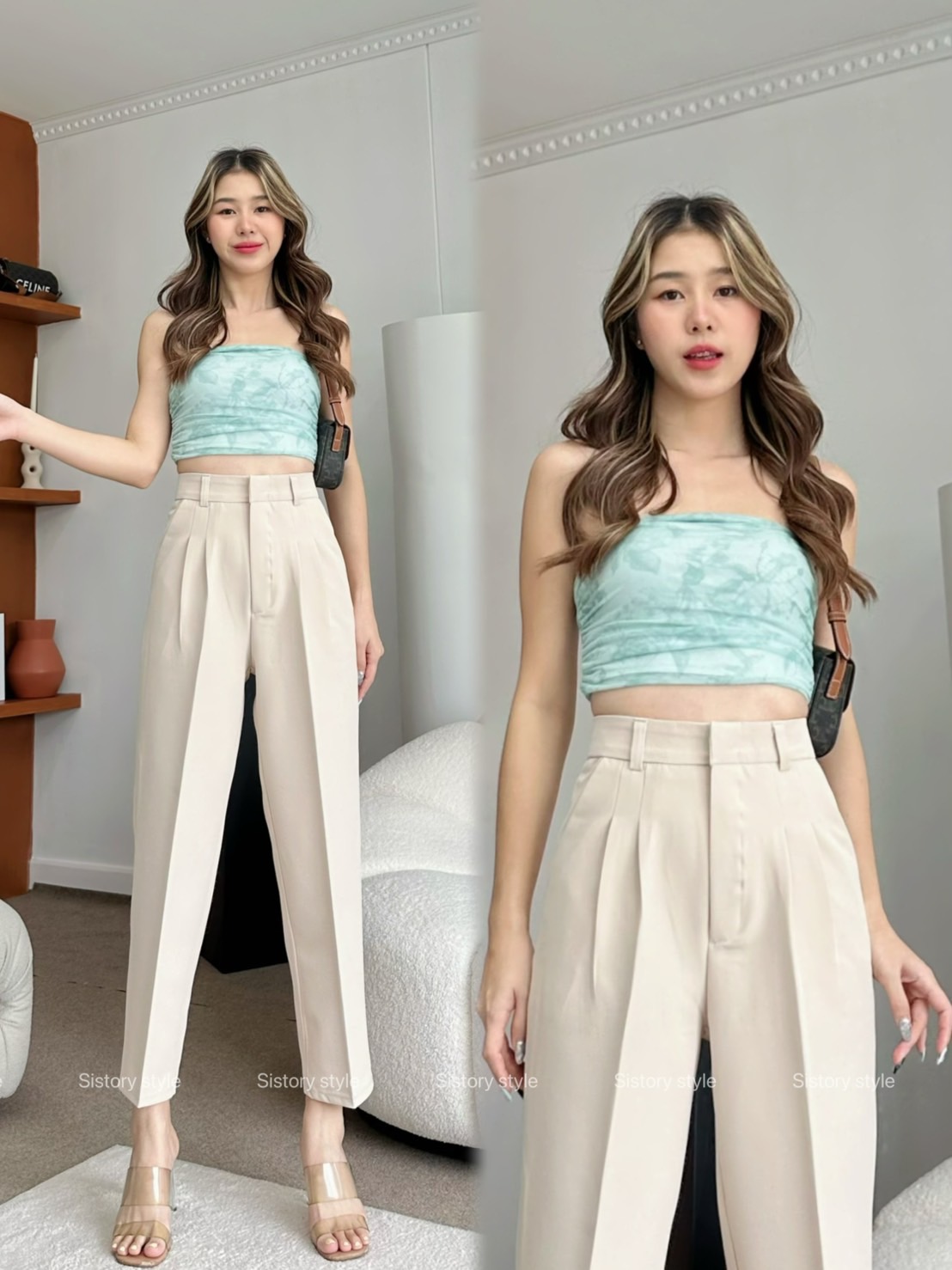 กางเกงแฟชั่น รุ่น Boy Basic pants ทรงบอยเบสิก “ ผ้า superpepe (ชุปเปอร์เปเป้) “