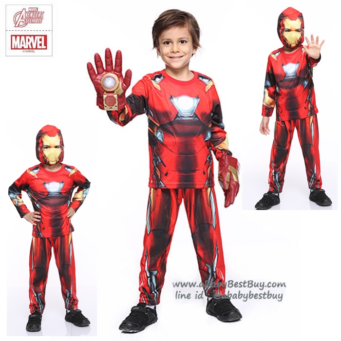 ฮ ' ( 4-6-8-10 ปี ) ชุดแฟนซี เด็กผู้ชาย Iron Man - The Avengers ชุดแฟนซี Super Hero - เสมือนจริง มาพร้อมกับเสื้อ กางเกง หน้ากาก เพื่อให้คุณหนูๆได้สนุกกับชุดsuper hero คนโปรดตามจิตนาการ ชุดสุดเท่ห์ ใส่สบาย ลิขสิทธิ์แท้