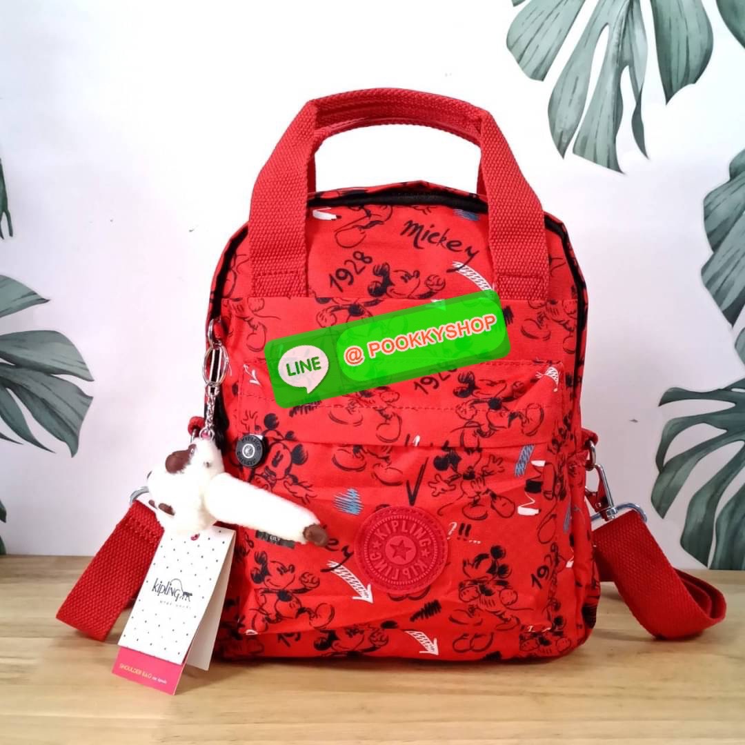KIPLING 3 WAYS MINI BACKPACK ซับในลายตาราง กระเป๋าสะพาย 3 Ways รุ่นใหม่ วัสดุ Nylon & Polyester 100% หูหิ้วหนังปั๊มชื่อแบรนด์ สายสะพายยาวเลื่อนปรับได้ free size และ สามารถถอดได้ สามารถถือหรือสะพายได้ จะสะพายไหล่ สะพายเฉียง Crossbody หรือจะคล้องสายเป็นเป้ส