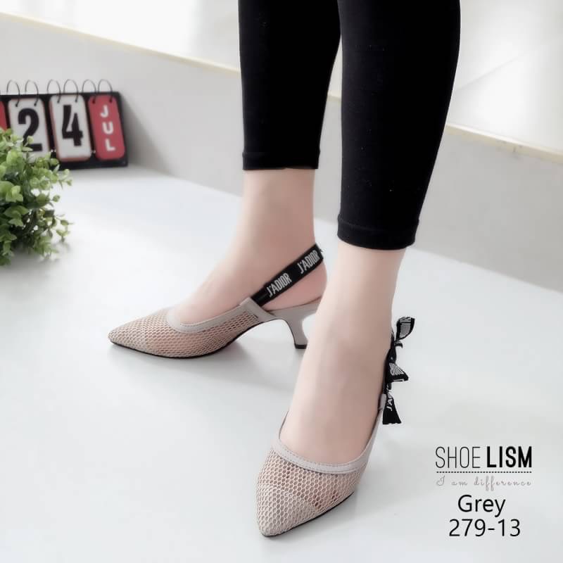 รองเท้าคัทชูส้นสูง สไตล์ซาร่าห์หน้าเรียว หนังตาข่าย รัดส้นยางยืด ใส่ง่าย กระชับเท้า สวยเรียบหรู ใส่สบายแมทสวยได้ทุกชุด ไม่ต้องบวกเผื่อค่ะ