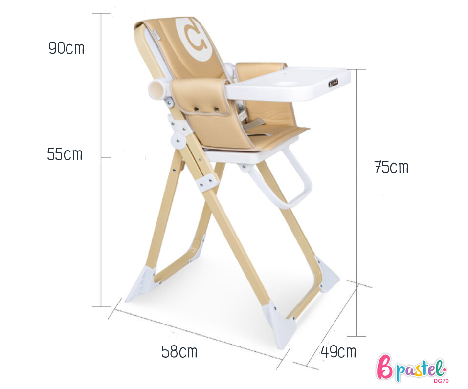 Bpastel DG70 เก้าอี้กินข้าวเด็กทรงสูงเเบบพกพา Oxford Fabric portable baby dining chair รับน้ำหนักได้ 70 kg