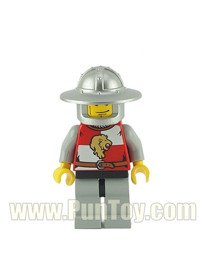 cas446: Kingdoms - Lion Knight Quarters, Helmet with Broad Brim, Vertical Cheek Lines