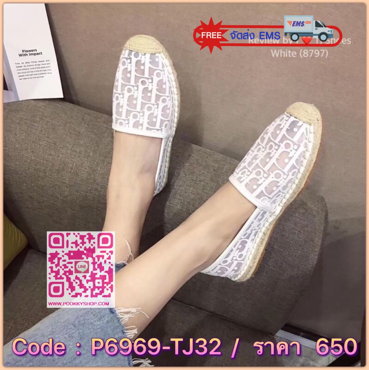 พร้อมส่งรองเท้าStyle Diro นำเข้าที่น่ารักสุดๆ ผ้าซีทรูช่วยระบายอากาศ ใส่แล้วเท้าไม่อับ รุ่นนี้น้ำหนักเบา ใส่นุ่มทั้งวันได้สบาย สวยเกร๋ดูแพงมาก แมทกับชุดอะไรก็เริ่ด ของจริงสวยมาก สวยตรงปกแน่นอน เพราะทางร้านถ่ายรูปจากสินค้าจริง เป็นรุ่นแนะนำ ซื้อไปรับรองไม่