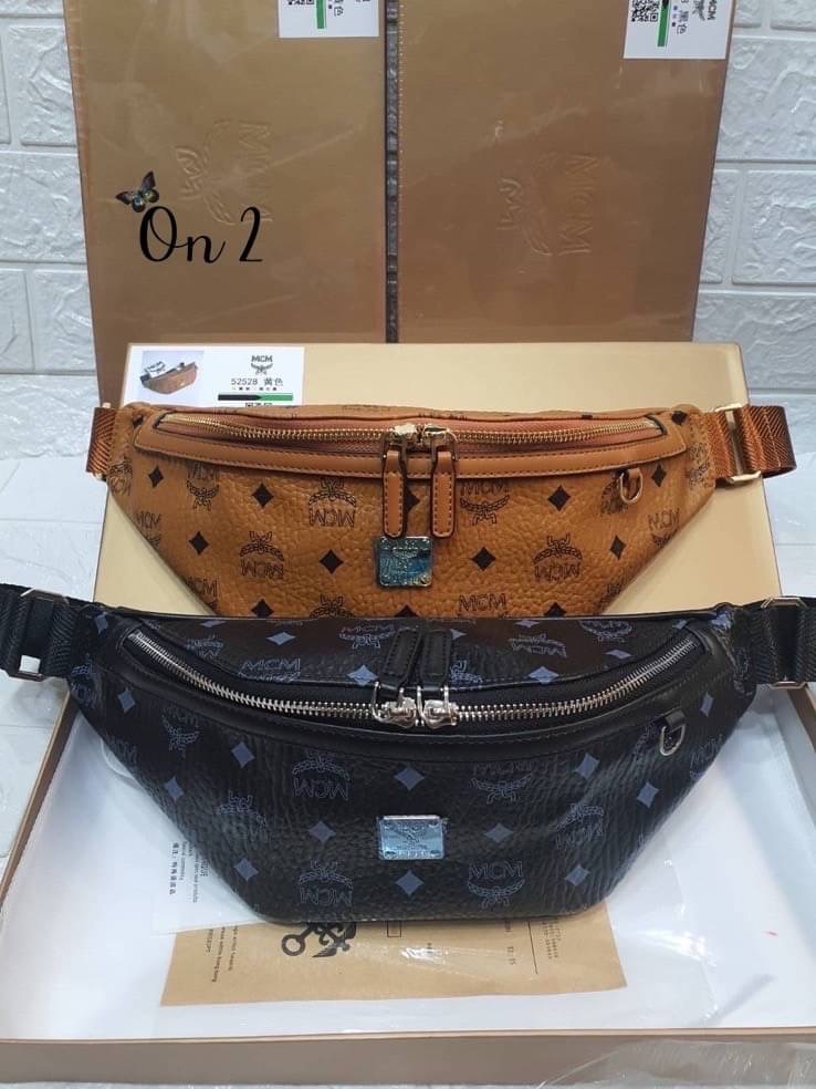 Mcm bag กระเป๋าคาดอกคาดเอวงานแบรนด์ ลาย โมโนแกรม หนังสวยงานดีงานเป๊ะมากค่ะ ผู้หญิงสะพายได้ ผู้ชายสะพายดี ห้ามพลาดน้า