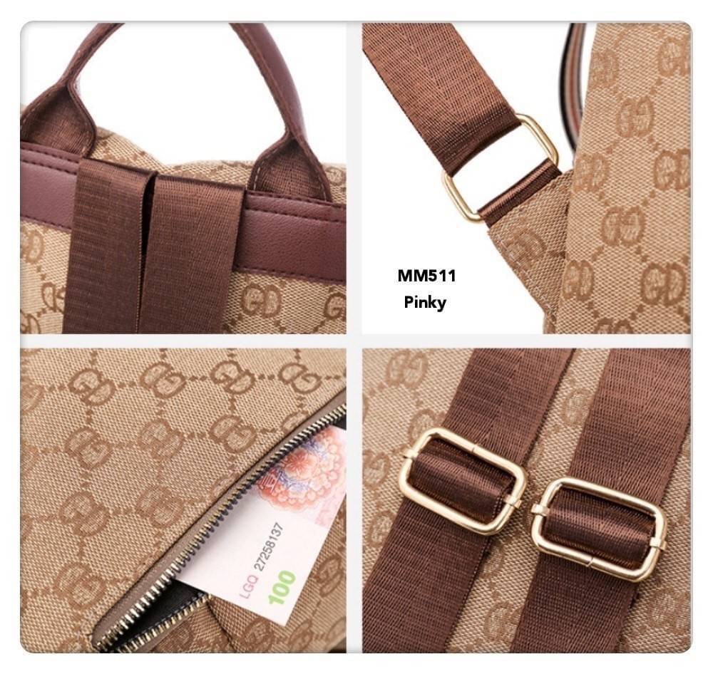 พร้อมส่ง เป้ GD 2 in 1 งานนำเข้า ขิดทอง สวยมาก ซิปหน้ากระเป๋าด้านหน้า ซิปข้างใช้งานได้ ใช้งานได้ทั้งเป้และสะพายข้าง มีสายสะพายข้างงานดีมาก ใบใหญ่ จุเยอะ