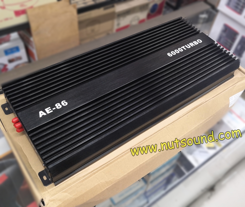เพาเวอร์แอมป์ class d 2ch 6000w รุ่น ae-86 เพาเวอร์แอมป์รถยนต์ คลาสดี สำหรับขับซับ 12-15 นิ้ว