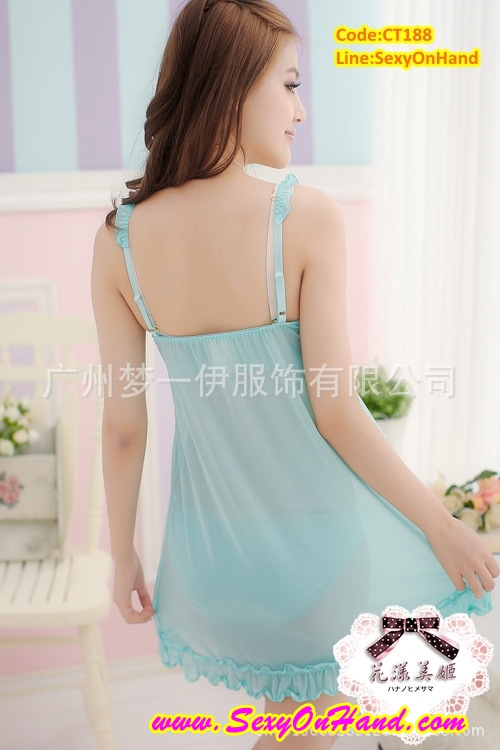 ชุดนอนซีทรู สีเขียวอ่อน เกรดพรีเมี่ยม งานหรู สินค้าญี่ปุ่น เกรดไฮโซ สุดๆ สวยใส ลุคนางฟ้ามากๆเลยคะ